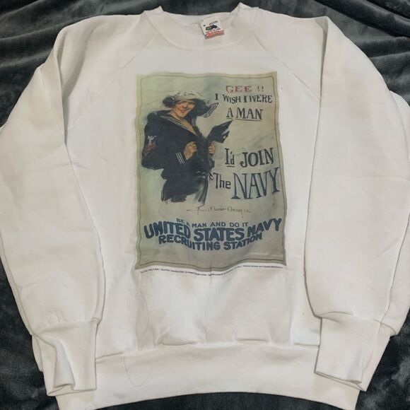COPY - Vintage American navy post office feminist world war sweatshirt - Picture 1 of 3